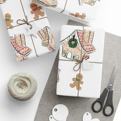 Gingerbread House & Cookie Holiday Wrapping Paper Roll