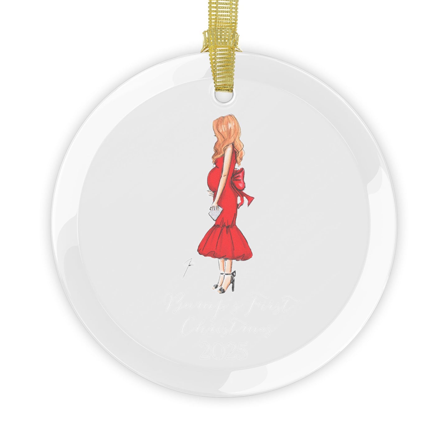Bump's First Christmas (Red) Glass Ornaments