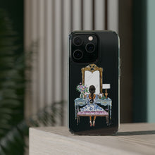 French Vanity Clear Impact-Resistant Phone Case - (Dark Hair/Brown Skin)