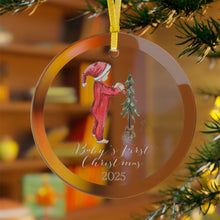 Baby's First Christmas (Light) Glass Ornament