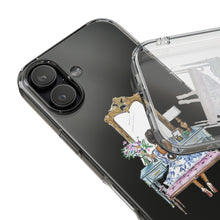 French Vanity Clear Impact-Resistant Phone Case - (Dark Hair/Brown Skin)