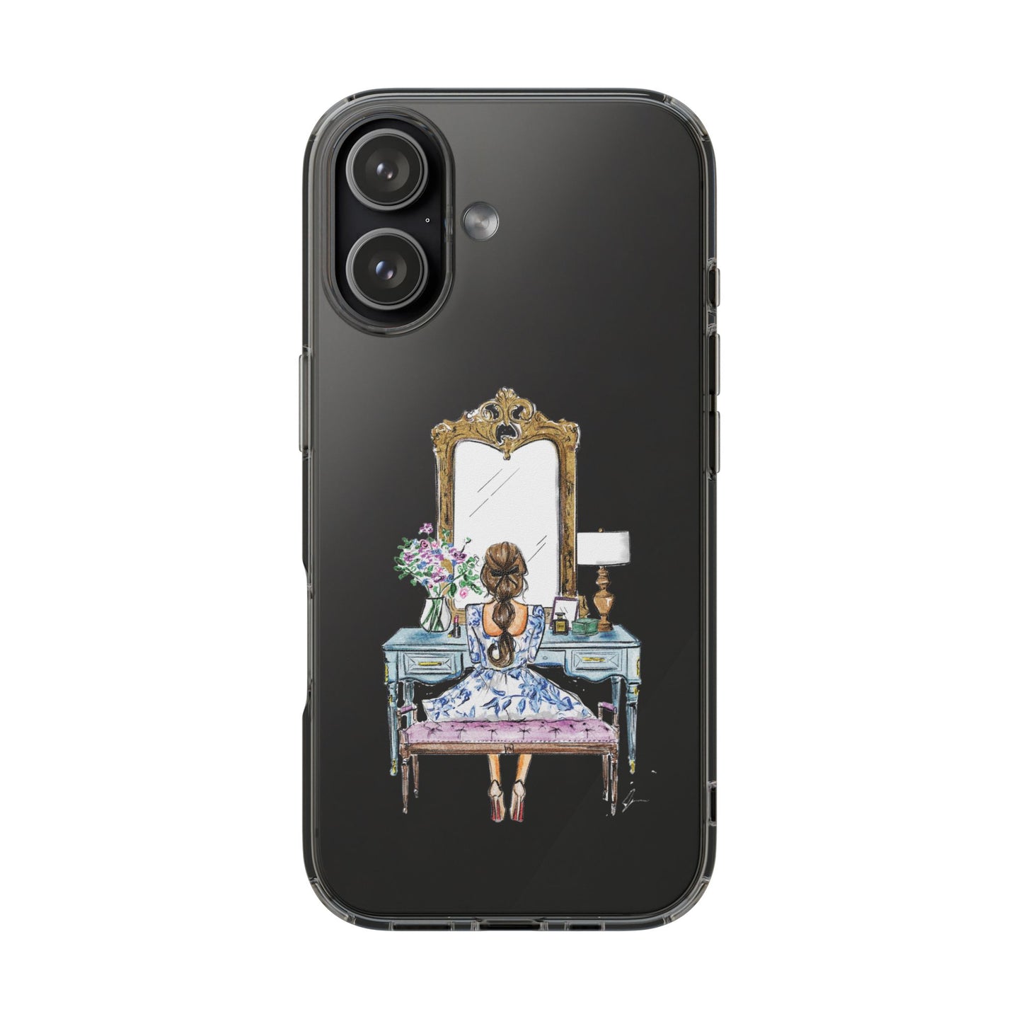 French Vanity Clear Impact-Resistant Case — (Brunette)