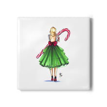 Candy Cane Girl Blonde Coaster