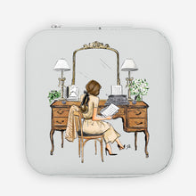 Antique Vanity Brunette Travel Jewelry Travel Case