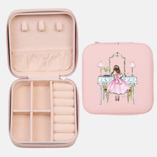 Light Blue Vanity Brunette Travel Jewelry Travel Case