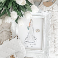Custom Bridal Illustration - Personalized Bride Portrait