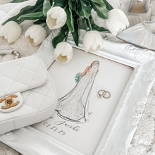 Custom Bridal Illustration - Personalized Bride Portrait