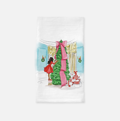 Holiday in The Parlor Tea Towel (Dark)