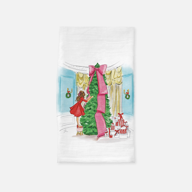 Holiday in The Parlor Tea Towel (Brunette)