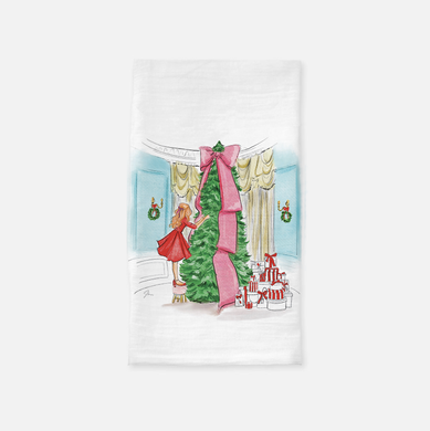 Holiday in The Parlor Tea Towel (Red)