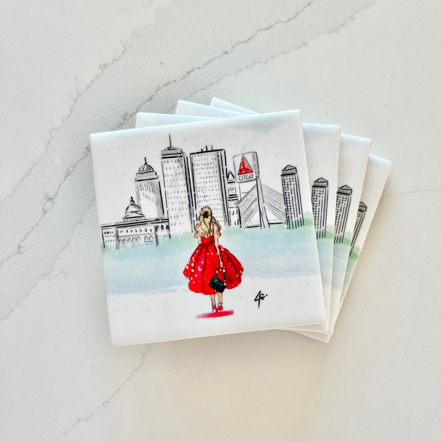 Holiday Citgo Sign Blonde Coaster