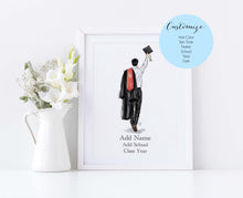 The Cap and Gown - Personalized Graduation Art Print