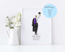 The Cap and Gown - Personalized Graduation Art Print