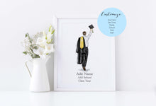 The Cap and Gown - Personalized Graduation Art Print