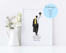 The Cap and Gown - Personalized Graduation Art Print