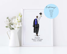 The Cap and Gown - Personalized Graduation Art Print