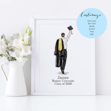 The Cap and Gown - Personalized Graduation Art Print