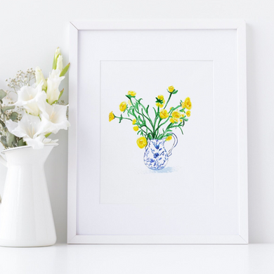 Yellow Florals Art Print