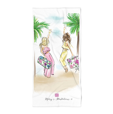 Let's Vaca! (Blonde and Brunette) Beach Towel