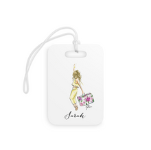 Customized Floral Suitcase Luggage Tag
