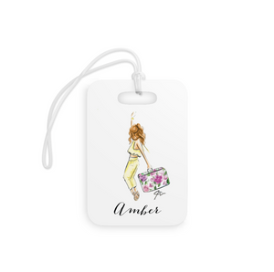 Customized Floral Suitcase Luggage Tag