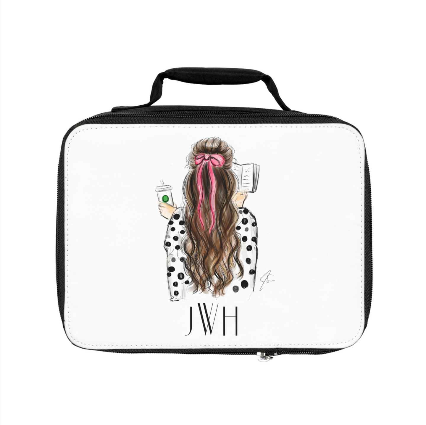 Customizable Bows and Books Lunch Bag