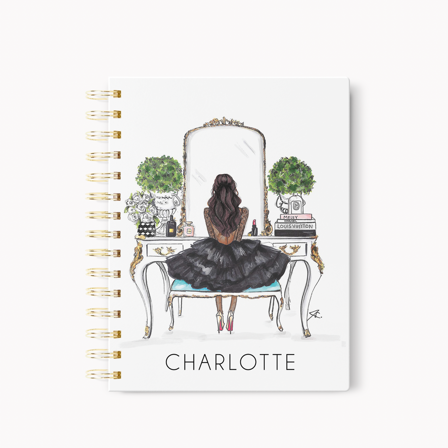 Personalized Hardcover Notebook: White Vanity