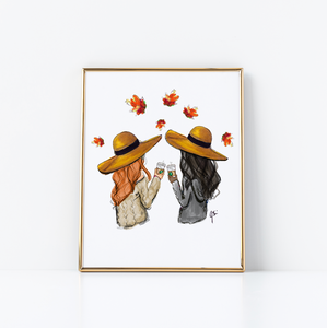Autumn Hats Art Print