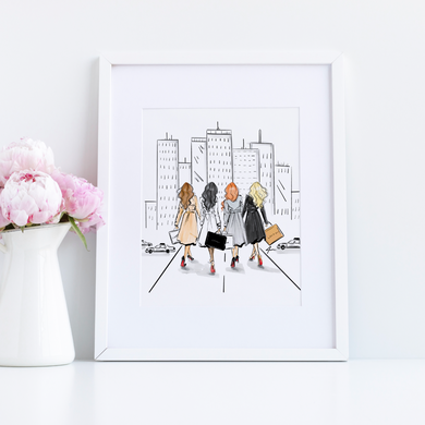 Girls in the City Art Print