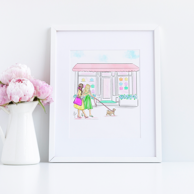 Dogs and Shops Print