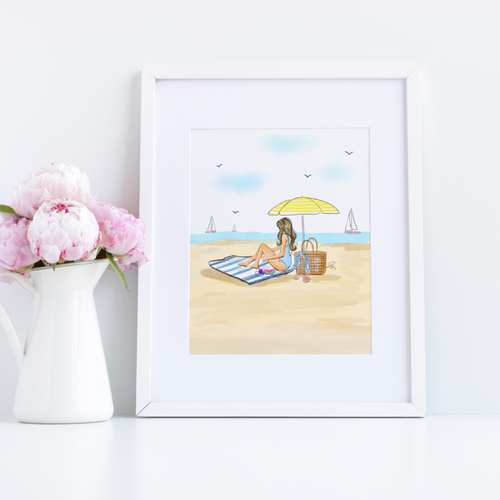 Beach Basket Art Print