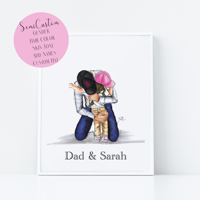 Semi - Custom Daughter Bear Hugs Art Print