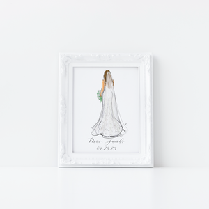 Custom Bride Portrait Illustration