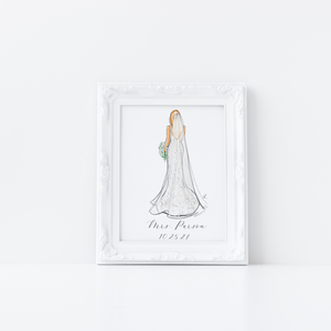 Custom Bride Portrait Illustration