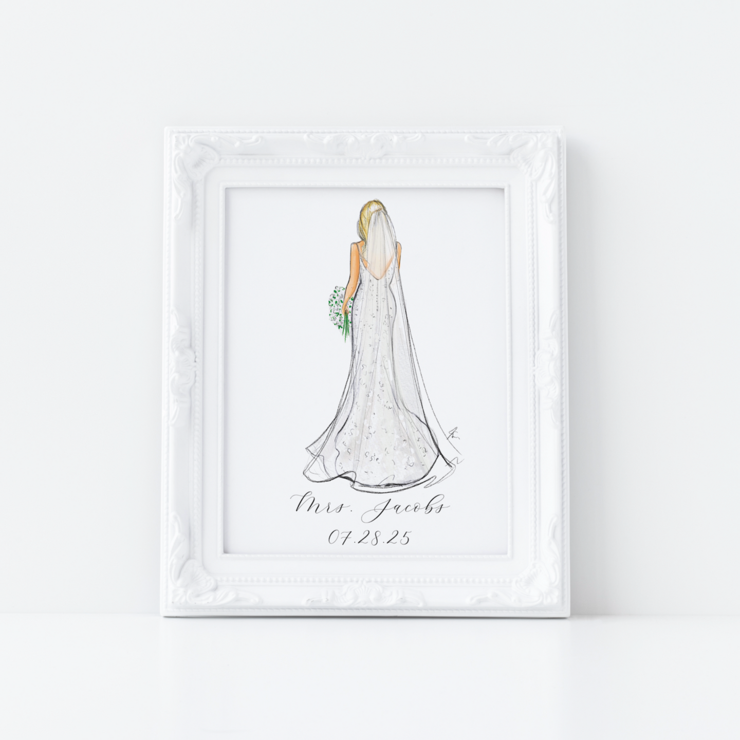 Custom Bride Portrait Illustration