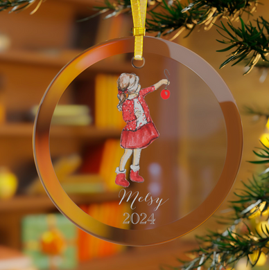 (Personalized) My Little Gift (Girl) Glass Ornament