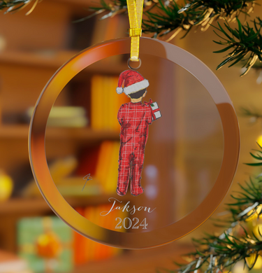 (Personalized) My Little Gift (Boy) Glass Ornament