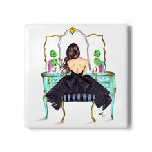 Turquoise Vanity Brunette Coaster
