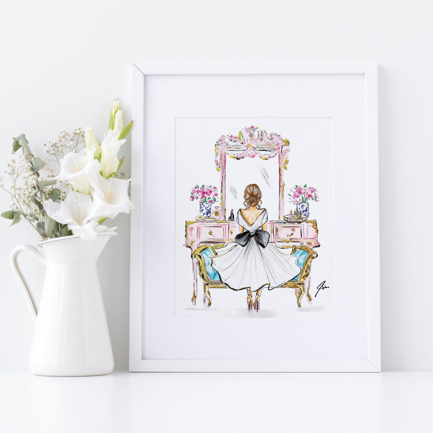 8x10 Vintage Vanity Art Print
