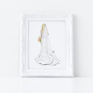 Custom Bride Portrait Illustration