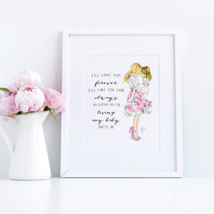 Love You forever My Daughter Art Print