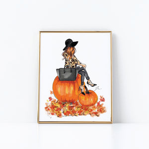 Pumpkin Girl Art Print