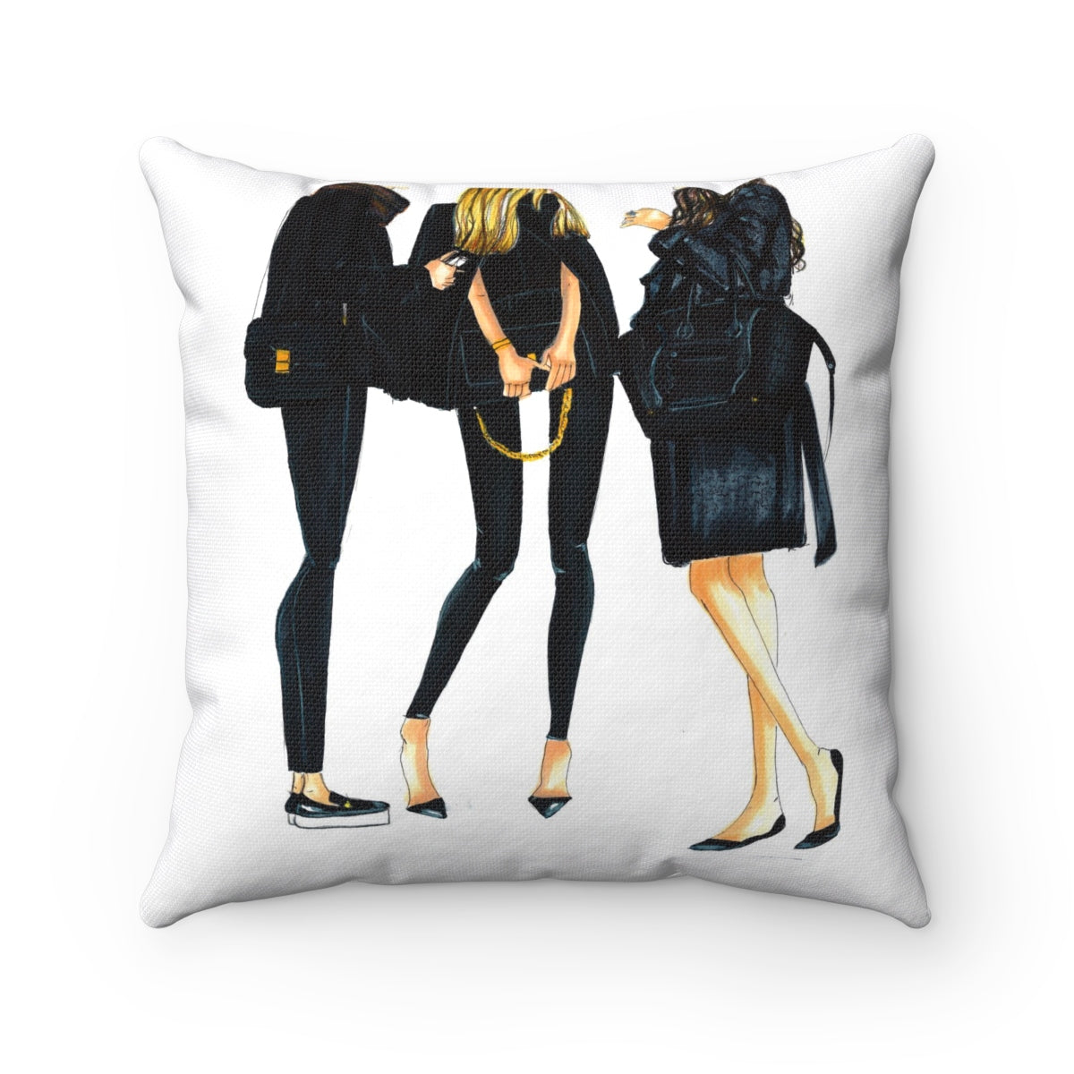 Ladies in Black Pillow