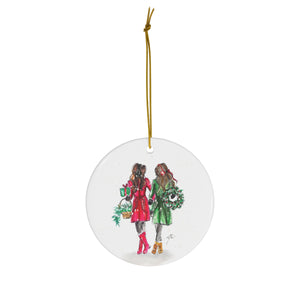 Merry and Bright Ornament (Brunettes)