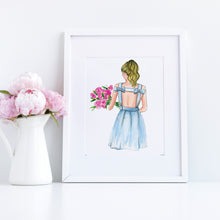 The Blue Dress with Flowers Print