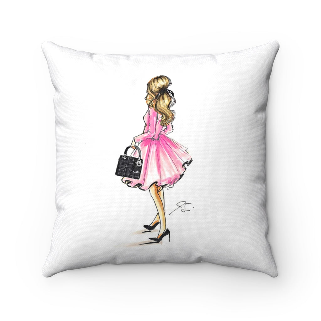 The Pink Dress (Blonde) Pillow