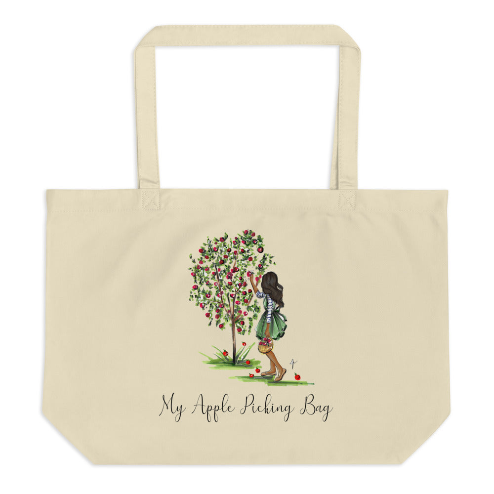 My Apple Picking Tote Dark (By Melsy's Illustrations)