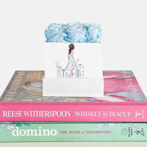 Preggie in Blue - Classic Square Rose Box