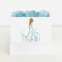 Preggie in Blue - Classic Square Rose Box