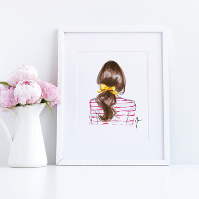 8x10 Stripes and Ponys Art Print